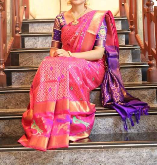 Latest Modern Maggam Work Designs On Pattu Sarees