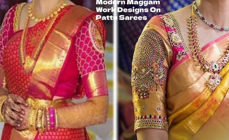 Modern Maggam Work Designs On Pattu Sarees