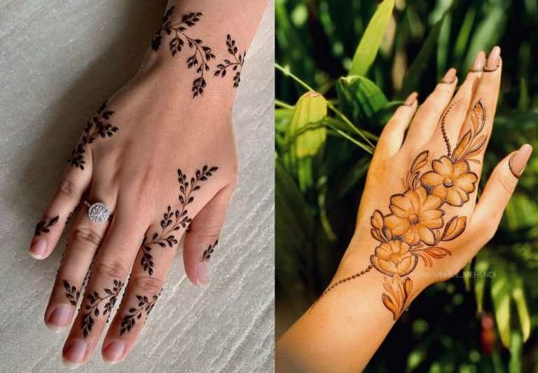 Tattooed Floral Back Hand Mehndi Design